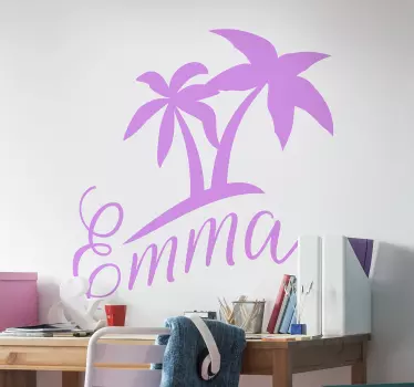 Pálmafa név fa falmatrica - TenStickers