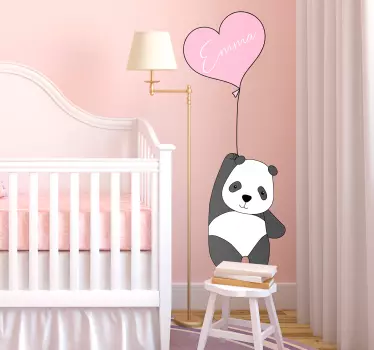 Panda ballonra szabott matricával - TenStickers