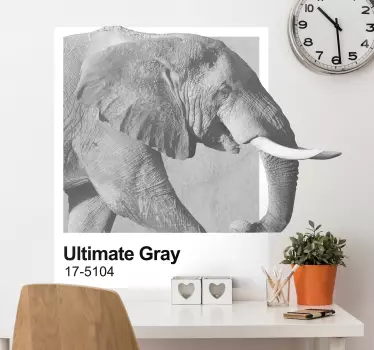 Pantone végső szürke vadállati matrica - TenStickers