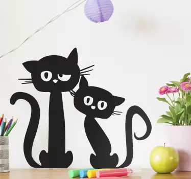 Pár fekete macska falmatrica - TenStickers