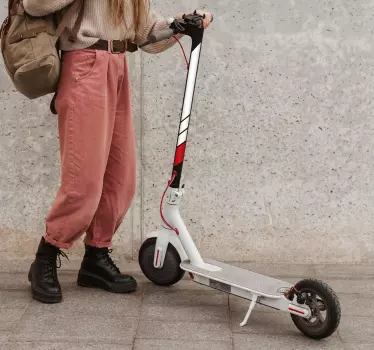 Matrica Patinetes fehér és piros patinette - TenStickers