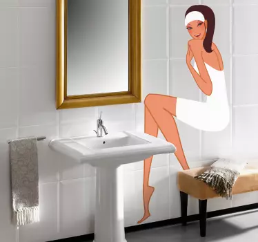 Pihentető spa nő fürdőszoba matrica - TenStickers