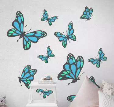 Pillangók a szobában pillangó fal matrica - TenStickers