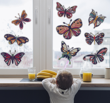 Pillangók ablak dekoráció ablak matrica - TenStickers