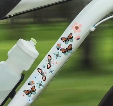 Pillangók és virágok bicikli matrica - TenStickers