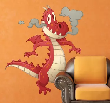 Piros sárkány gyerekek matrica - TenStickers