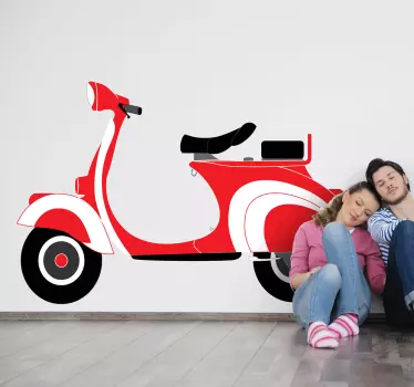 Piros vespa díszítő matrica - TenStickers