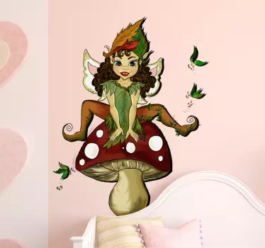 Pixie egy gomba matricán - TenStickers
