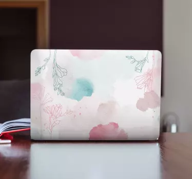 Por pasztell színes virágok laptop matrica - TenStickers