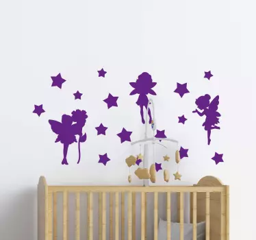 Ragyogó csillagok tündérpor angyal matrica - TenStickers