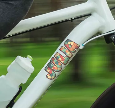 Rajz személyre szabott név kerékpáros matrica - TenStickers