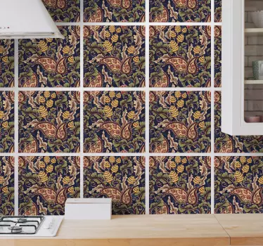 Reális paisley illusztráció csempe átviteli matrica - TenStickers