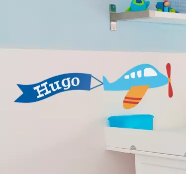 Repülőgép a névre szabott matricával - TenStickers