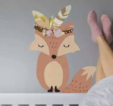 Róka boho tollakkal vadállati matrica - TenStickers