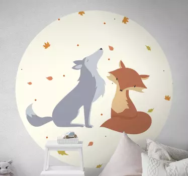 Róka és farkas vadállat fal matrica - TenStickers