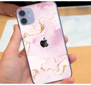 Rózsaarany márvány iphone matrica - TenStickers