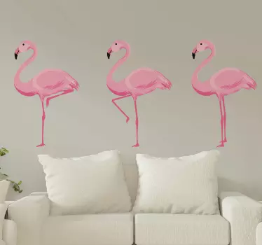 Rózsaszín flamingó madár matrica - TenStickers