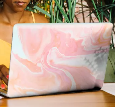 Rózsaszín márvány laptop matricákhoz - TenStickers