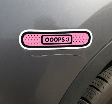 Rózsaszín "oops" tapasz autó matrica - TenStickers