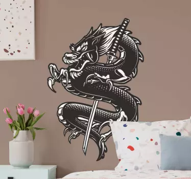 Sárkány kard tárgy fali matrica - TenStickers