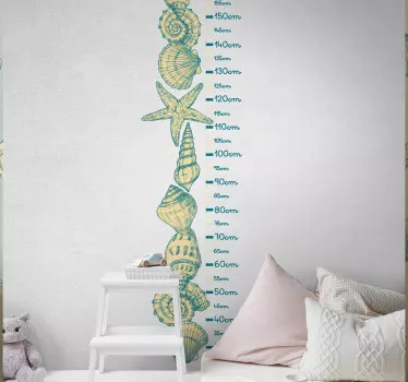 Seashell magasságtáblázat matrica - TenStickers