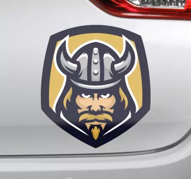 Skandináv viking kürtös autó matricával - TenStickers