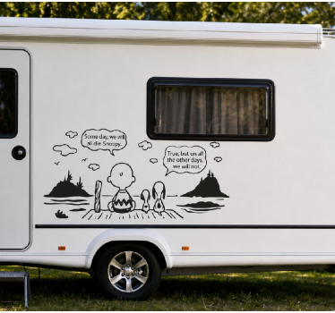 Snoopy és charlie lake lakókocsi matrica - TenStickers