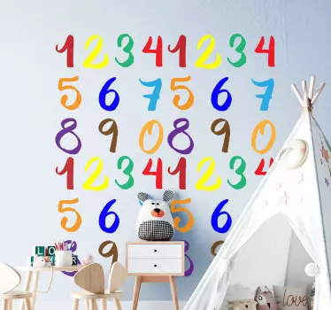 Számok konfetti oktatási matrica - TenStickers