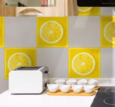Szeletelt citrom csempe cserép transzfer - TenStickers