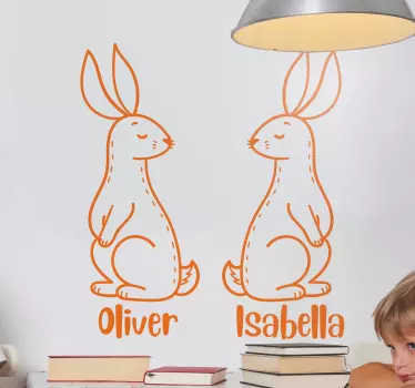 Személyre szabott húsvéti nyuszik fali dekoráció - TenStickers