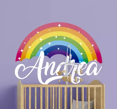 Személyre szabott szikrázó szivárványos gyerek hálószoba falmatri - TenStickers