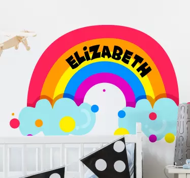 Személyre szabott szivárvány buborékok baba fal matrica - TenStickers