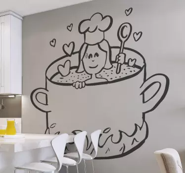 Szerelem főzni fal matrica - TenStickers
