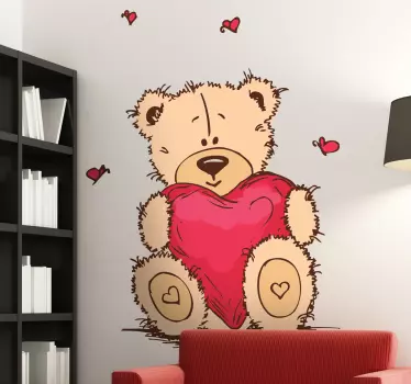 Szerető mackó dekoratív matrica - TenStickers