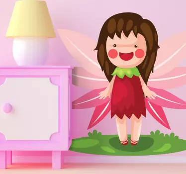 Rózsaszín tündérfigura matrica - TenStickers