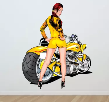 Szexi motoros lány - TenStickers