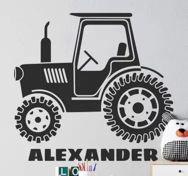 Sziluett traktor név játék matrica - TenStickers