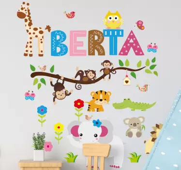 Színes Állatos téma matrica gyerekeknek - TenStickers