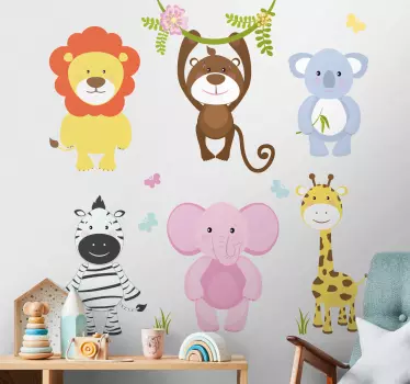 Színes baba állatok falmatrica - TenStickers