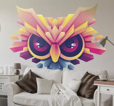 Színes bagoly design madár matrica - TenStickers
