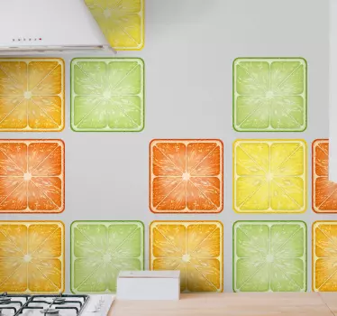Színes citrus csempe transzfer vinil matrica - TenStickers