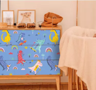 Színes dinoszaurusz minták matrica gyerekeknek - TenStickers