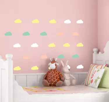 Színes felhők illusztráció fal art - TenStickers