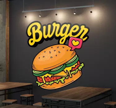 Színes hamburger szendvics matrica - TenStickers