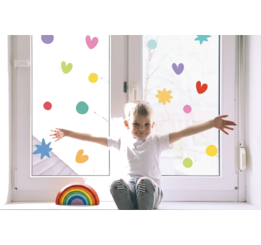 Színes játékos készlet ablak matrica - TenStickers