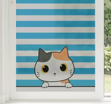 Színes kandikál macska ablak matrica - TenStickers