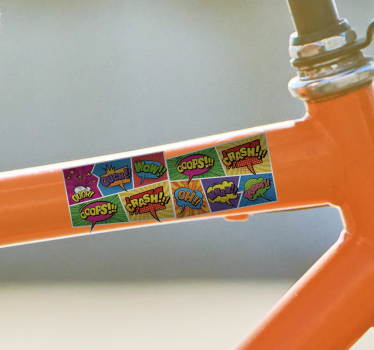 Színes képregény mintás bicikli matrica - TenStickers