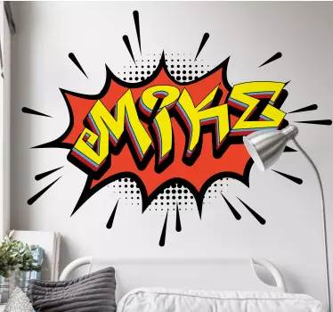 Színes névkitörés szöveges matrica - TenStickers