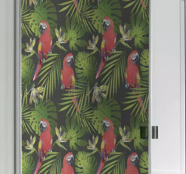 Színes papagájok a szürke fekete háttér zuhany matrica - TenStickers