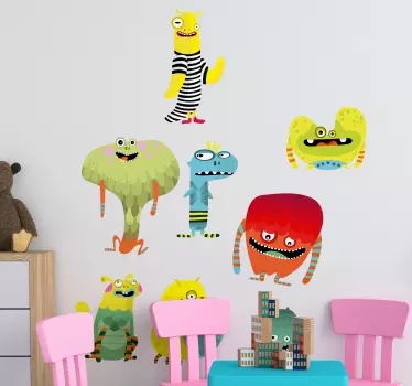 Színes szörnyek lapja szörny matrica - TenStickers